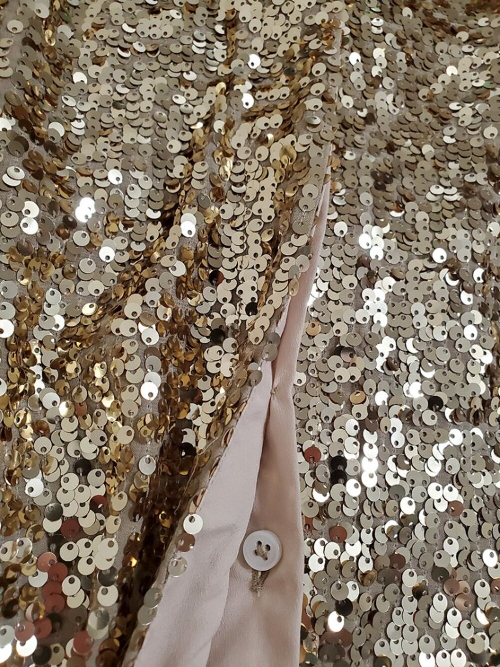 J. Crew Collection Classic Fit Sequin Shirt Size 0 Long Sleeve BV869 Gold Sparkl - Picture 8 of 12